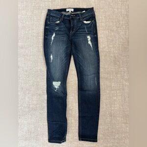 Worn twice distressed jeans-Studio Blue